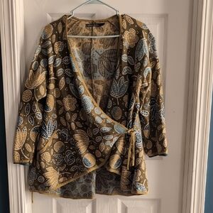 Gudrun Sjoden Brown and Blue Floral Cardigan